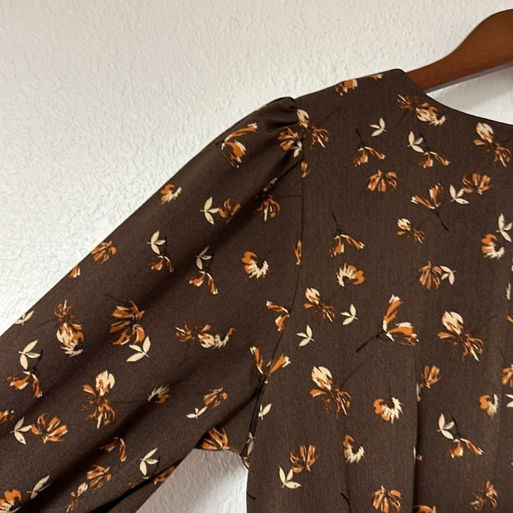Moussy Brown Floral Midi Dress - Picture 16 of 16